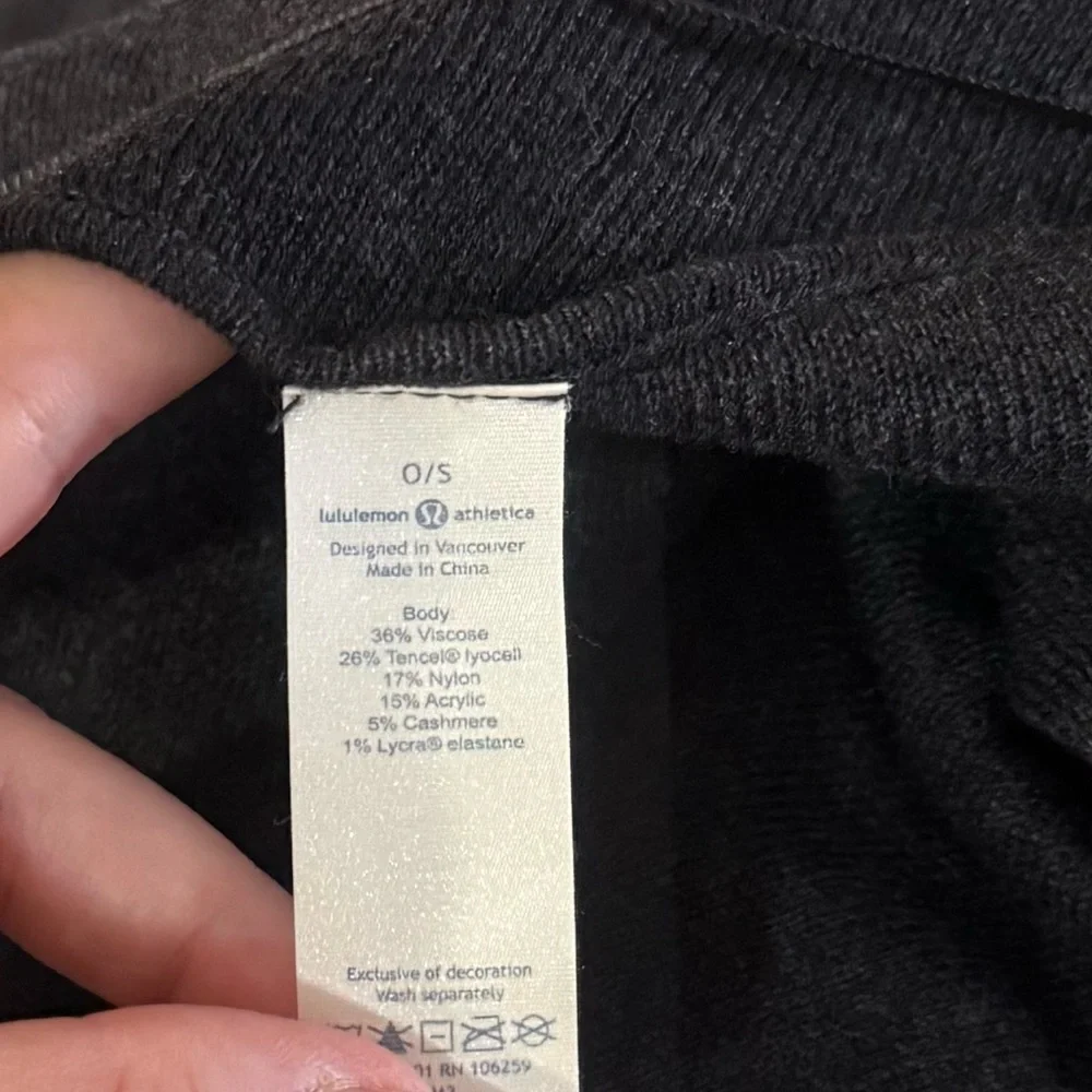Lululemon Cashmere Blend After Asana Wrap Cardigan in Heathered Black